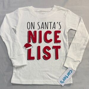 Carter's - Festive White and Red Long Sleeve Tee - Gender Neutral/Free